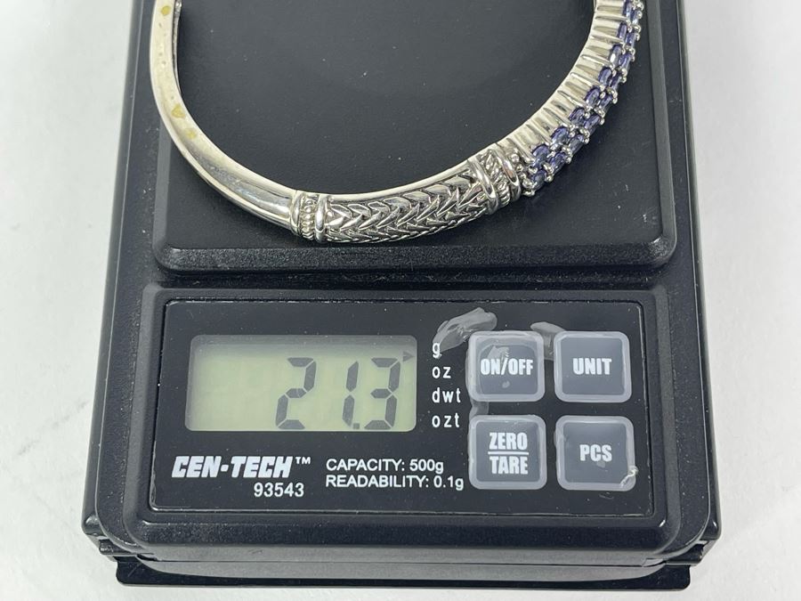 Sterling Silver Tanzanite Bangle 2.5W 21.3g FMV $100 Retails $300 [Photo 10]
