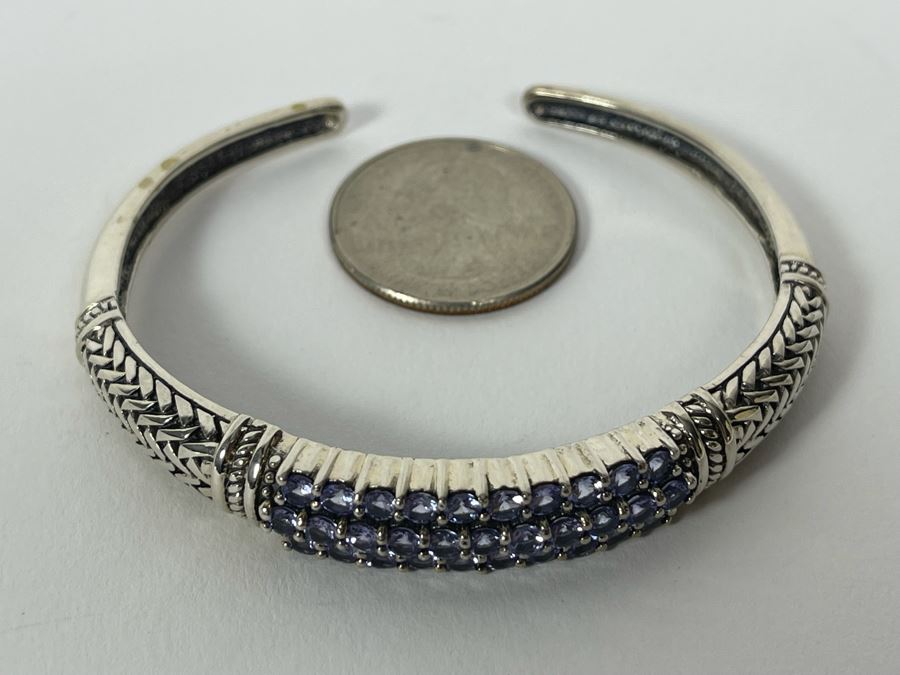 Sterling Silver Tanzanite Bangle 2.5W 21.3g FMV $100 Retails $300 [Photo 7]