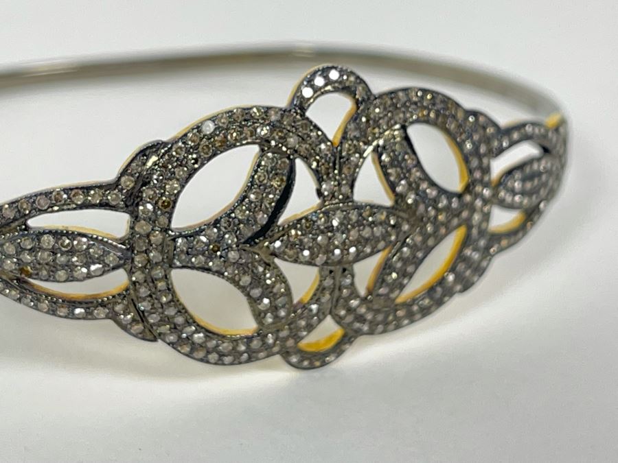 Sterling Silver Diamond Bracelet 2.5W 10g [Photo 7]