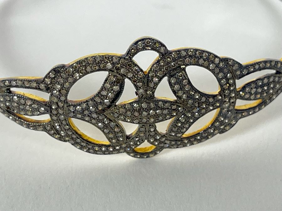 Sterling Silver Diamond Bracelet 2.5W 10g [Photo 6]