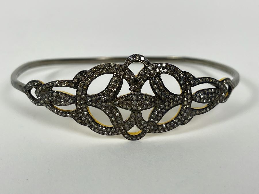 Sterling Silver Diamond Bracelet 2.5W 10g [Photo 4]