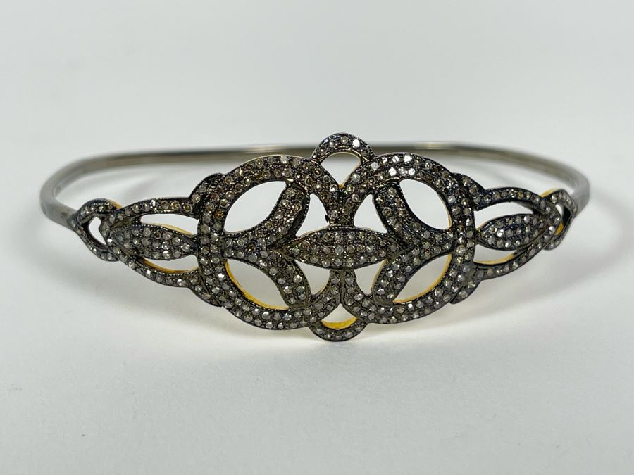 Sterling Silver Diamond Bracelet 2.5W 10g [Photo 3]