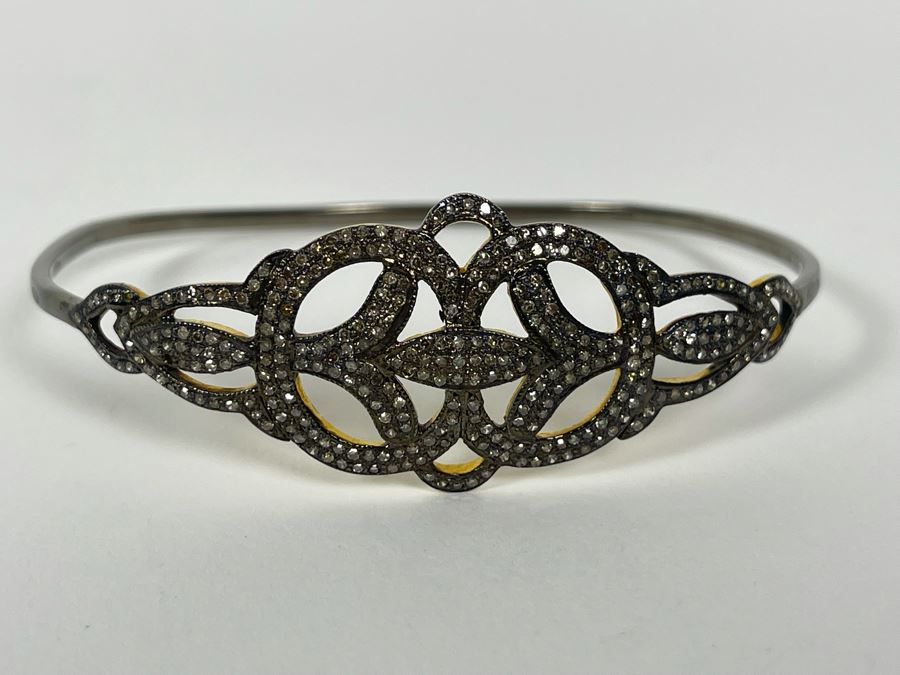 Sterling Silver Diamond Bracelet 2.5W 10g [Photo 5]