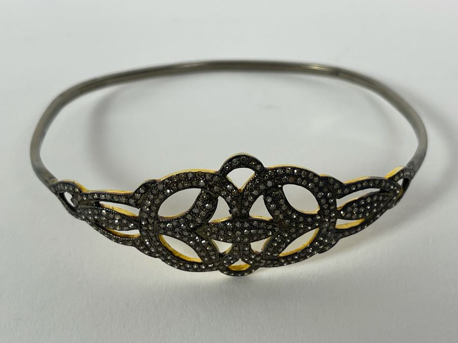 Sterling Silver Diamond Bracelet 2.5W 10g [Photo 8]