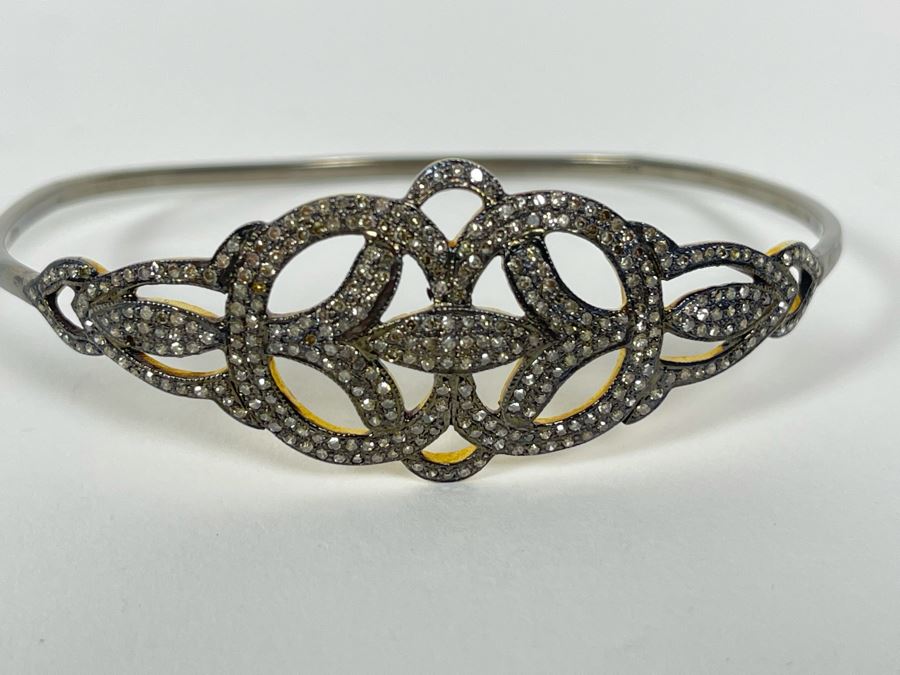 Sterling Silver Diamond Bracelet 2.5W 10g [Photo 2]