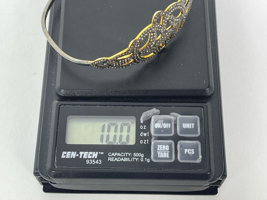 Sterling Silver Diamond Bracelet 2.5W 10g [Photo 11]