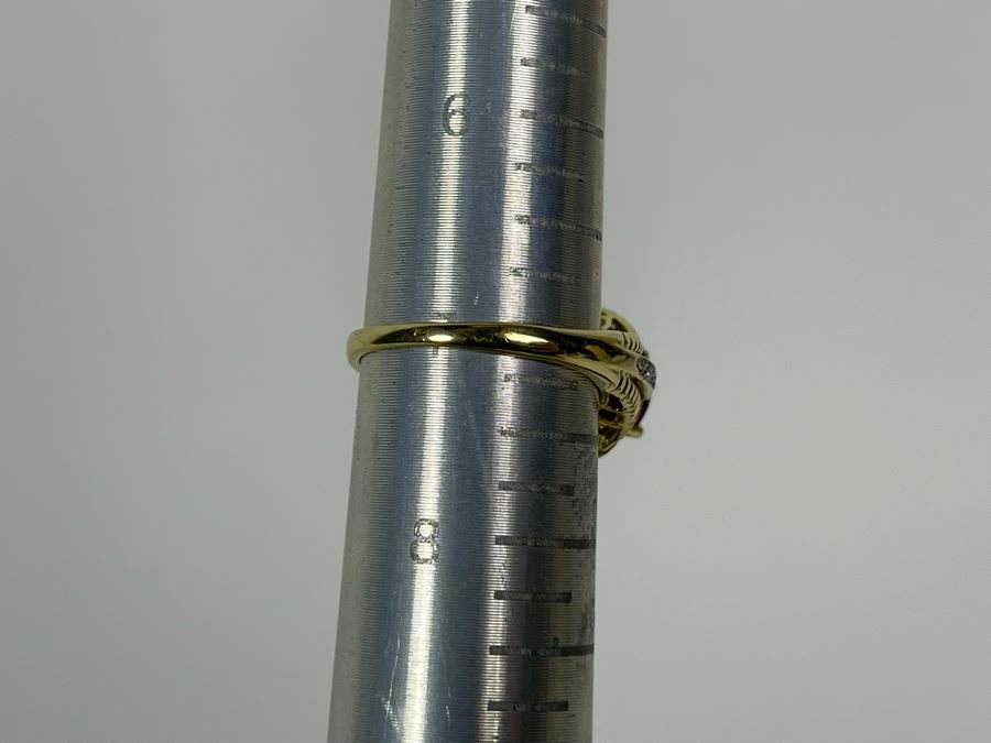 10K Gold Ruby Diamond Ring Size 7 3.1g [Photo 15]