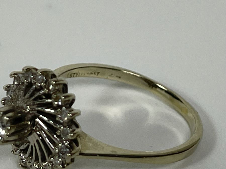 14K Gold Diamond Ring Size 7.5 3.3g FMV $450 Retail $1,350 [Photo 17]