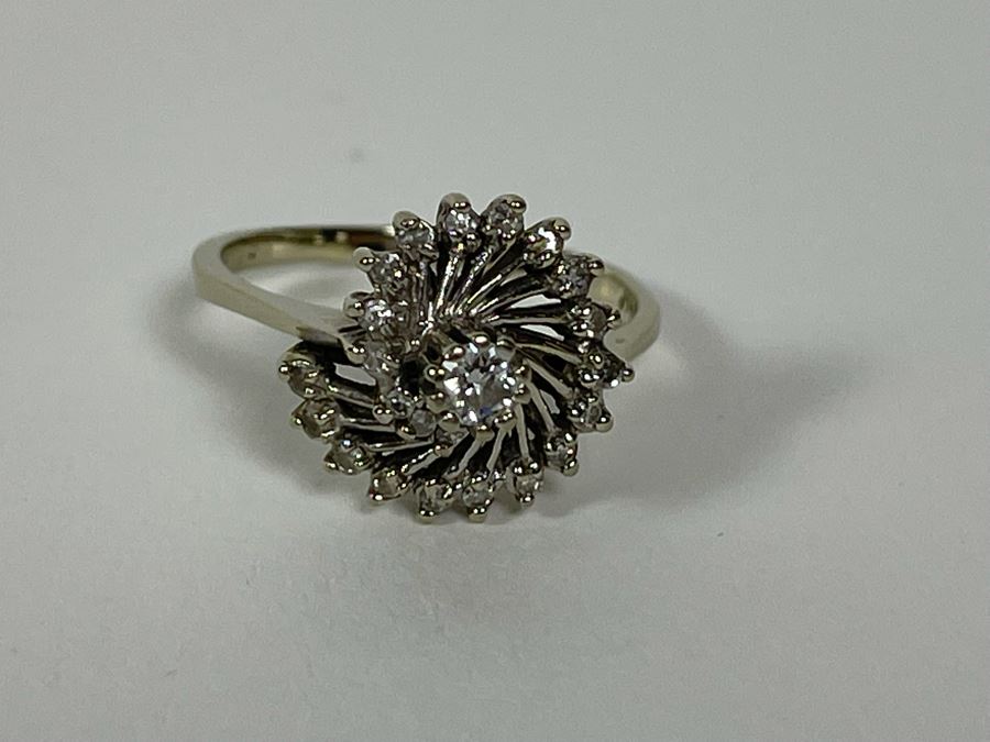 14K Gold Diamond Ring Size 7.5 3.3g FMV $450 Retail $1,350 [Photo 14]