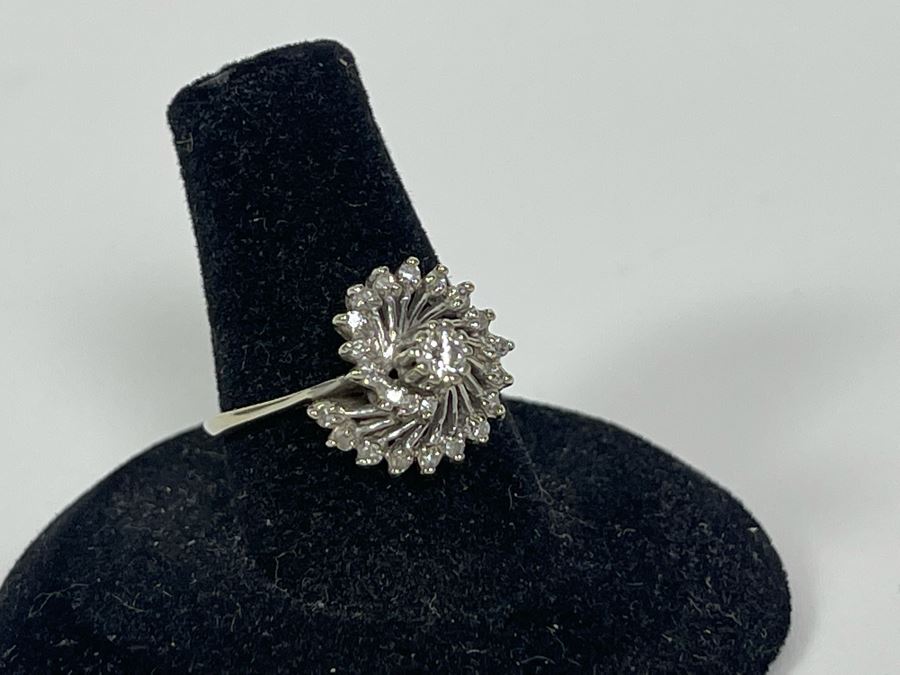 14K Gold Diamond Ring Size 7.5 3.3g FMV $450 Retail $1,350 [Photo 4]