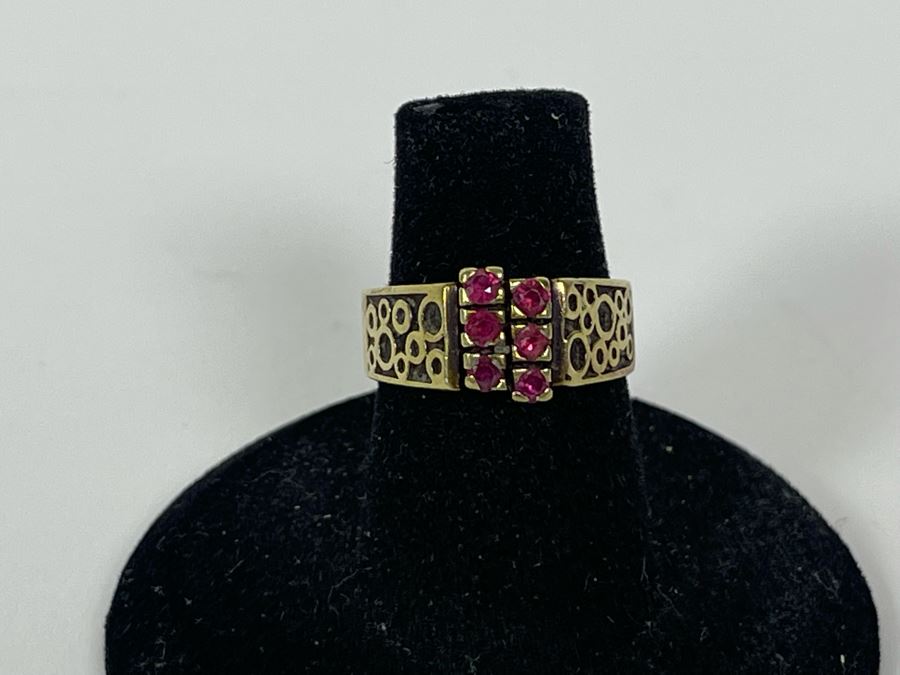 14K Gold Ruby Ring Size 6 5.5g FMV $300 Retail $900 [Photo 2]