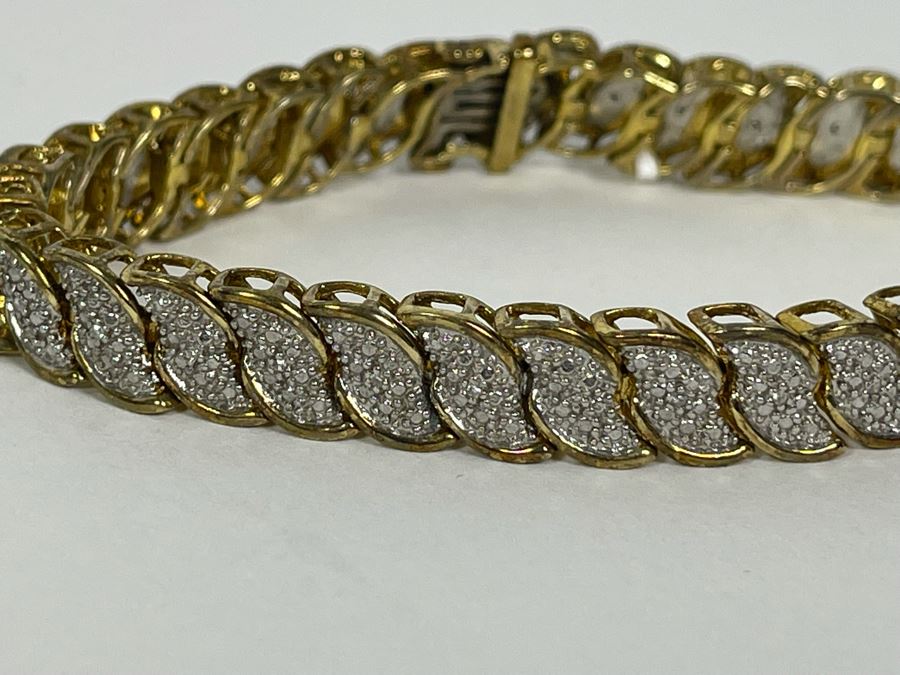 Sterling Silver Diamond Bracelet 7.5L 23.6g [Photo 8]