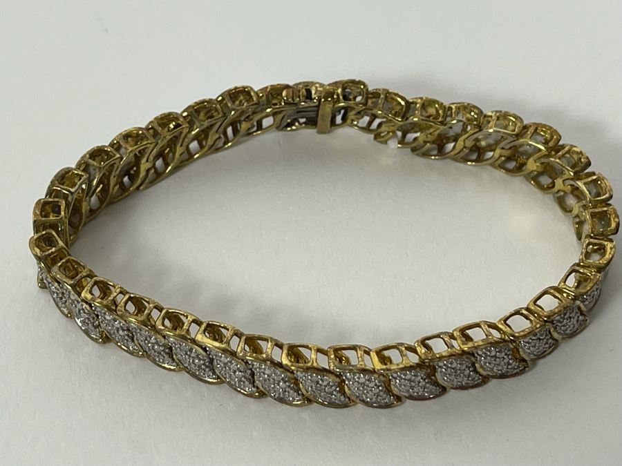 Sterling Silver Diamond Bracelet 7.5L 23.6g [Photo 4]