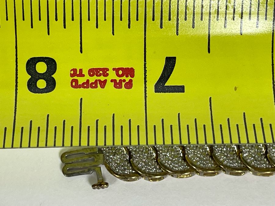 Sterling Silver Diamond Bracelet 7.5L 23.6g [Photo 12]