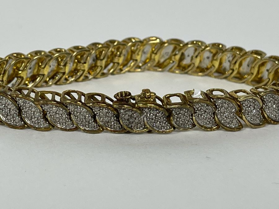 Sterling Silver Diamond Bracelet 7.5L 23.6g [Photo 11]