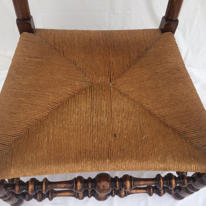 Large Ladder Back Woven Seat Arm Chair [Photo 5]