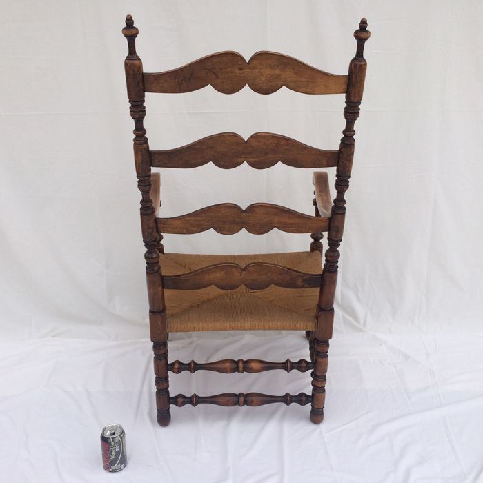 Large Ladder Back Woven Seat Arm Chair [Photo 10]