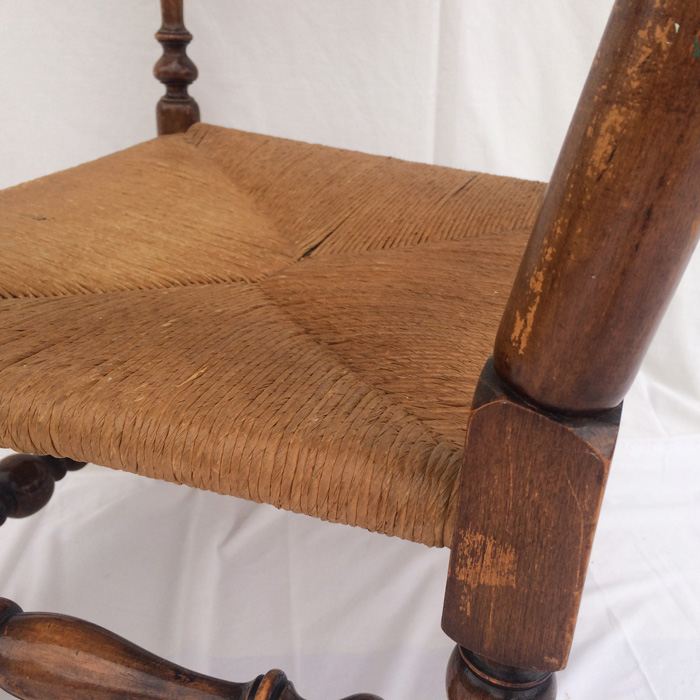 Large Ladder Back Woven Seat Arm Chair [Photo 13]