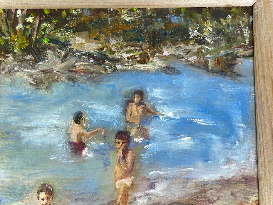 Original Joan Lohrey Abstract Oil Painting On Canvas Titled 'River' From The San Clemente Arts & Crafts Club 16 X 12 Retails $600 [Photo 7]