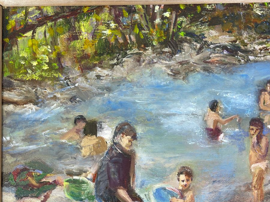 Original Joan Lohrey Abstract Oil Painting On Canvas Titled 'River' From The San Clemente Arts & Crafts Club 16 X 12 Retails $600 [Photo 5]