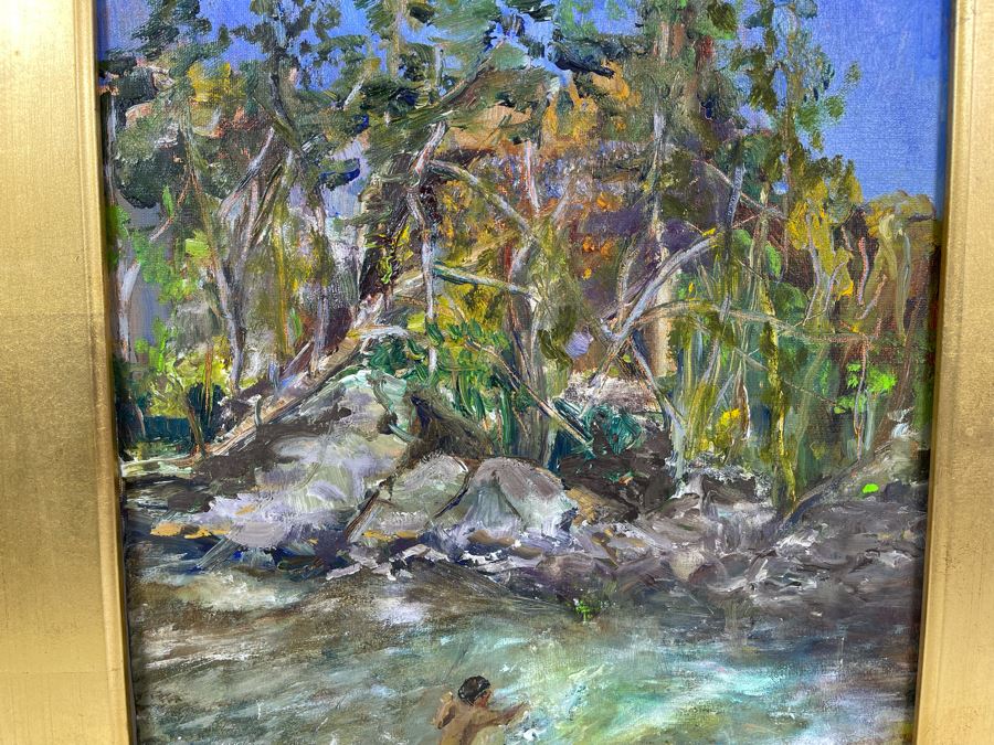 Original Joan Lohrey Framed Abstract Oil Painting On Canvas 12 X 16 [Photo 6]