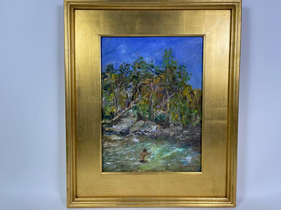 Original Joan Lohrey Framed Abstract Oil Painting On Canvas 12 X 16 [Photo 3]