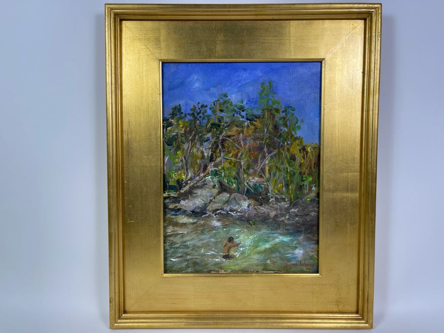 Original Joan Lohrey Framed Abstract Oil Painting On Canvas 12 X 16 [Photo 2]