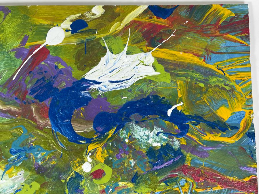 Original Joan Lohrey Abstract Painting On Foam Board 20 X 16 [Photo 5]