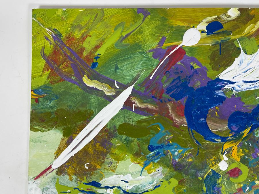 Original Joan Lohrey Abstract Painting On Foam Board 20 X 16 [Photo 4]