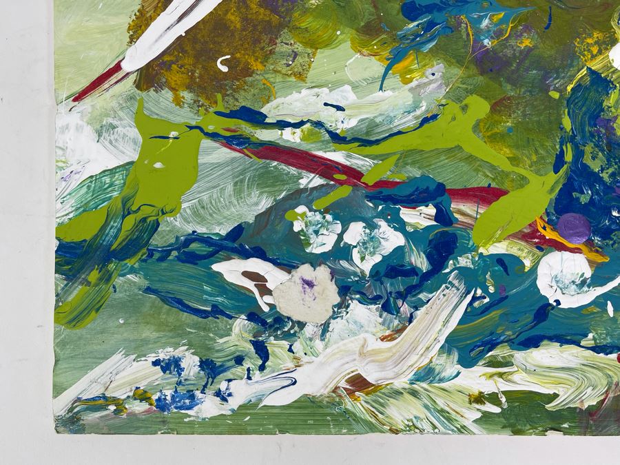 Original Joan Lohrey Abstract Painting On Foam Board 20 X 16 [Photo 3]