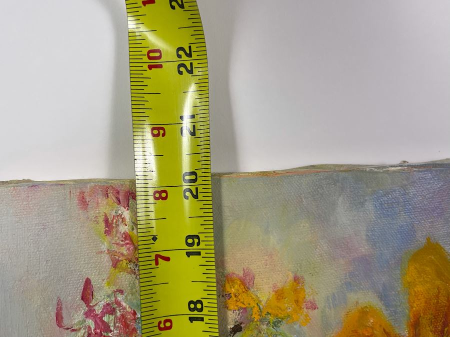 Original Joan Lohrey Abstract Expressionist Floral Painting On Canvas 16 X 20 [Photo 10]