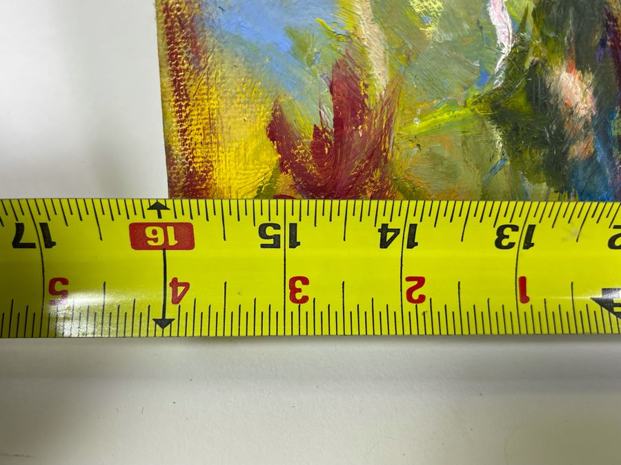 Original Joan Lohrey Abstract Expressionist Floral Painting On Canvas 16 X 20 [Photo 9]