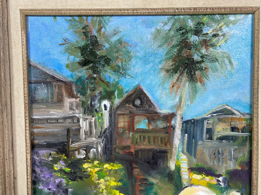 Original Joan Lohrey Abstract Expressionist Framed Plein Air Painting On Canvas 11 X 14 [Photo 4]