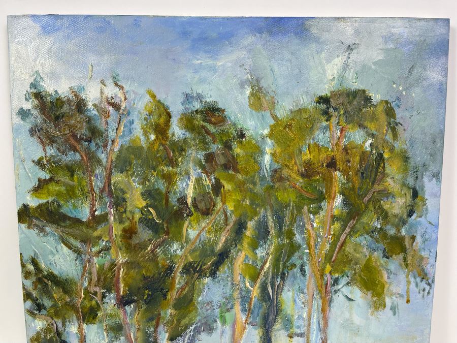 Original Unsigned Joan Lohrey Abstract Expressionist Plein Air Painting On Canvas 16 X 20 [Photo 4]