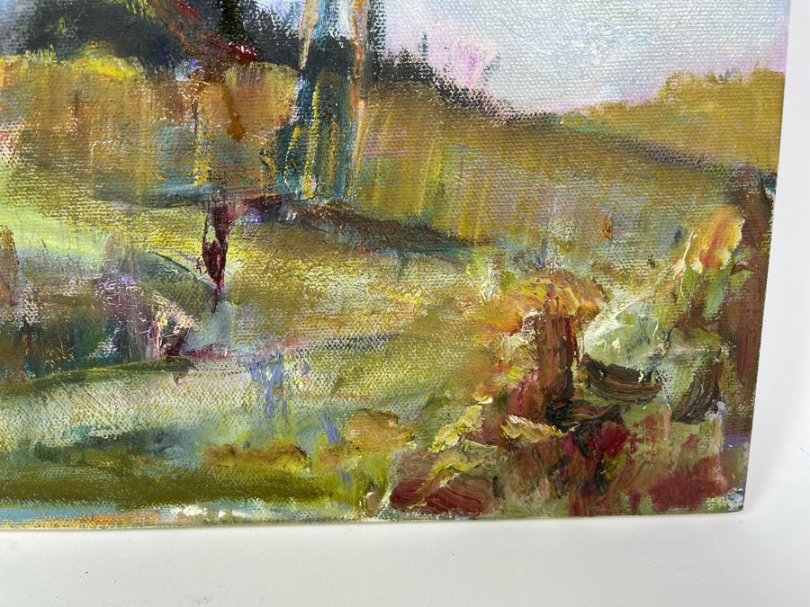 Original Unsigned Joan Lohrey Abstract Expressionist Plein Air Painting On Canvas 16 X 20 [Photo 7]