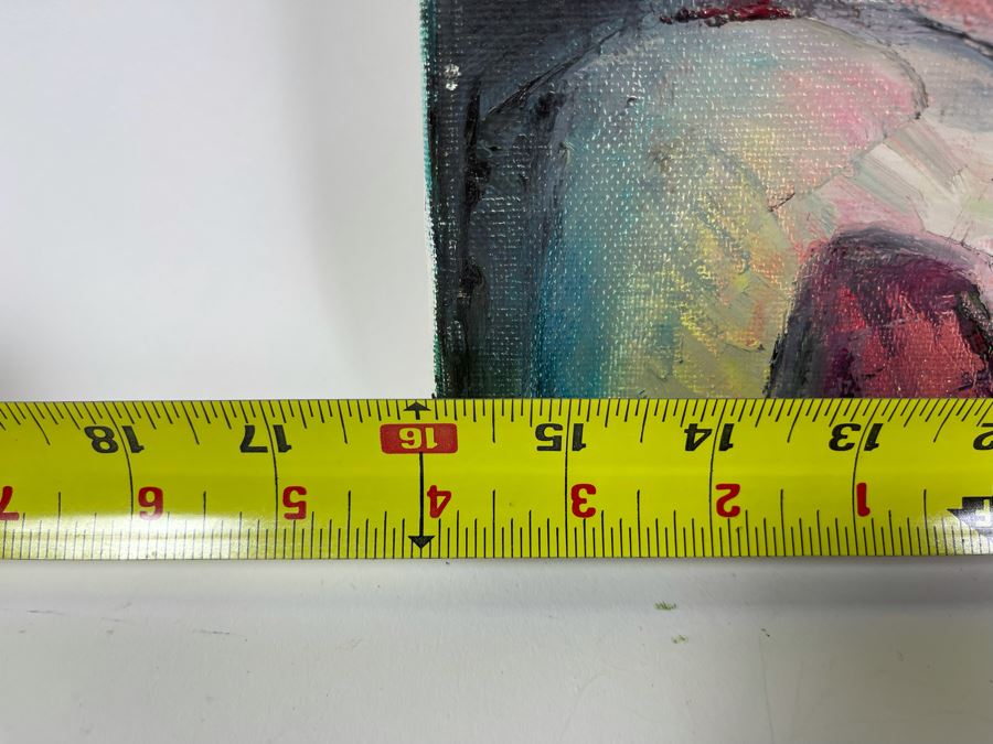 Original Unsigned Joan Lohrey Abstract Expressionist Painting Of Woman On Canvas 16 X 20 [Photo 7]