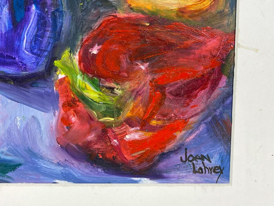 Original Joan Lohrey Abstract Expressionist Still Life Painting On Foam Board 8.5 X 11 [Photo 6]