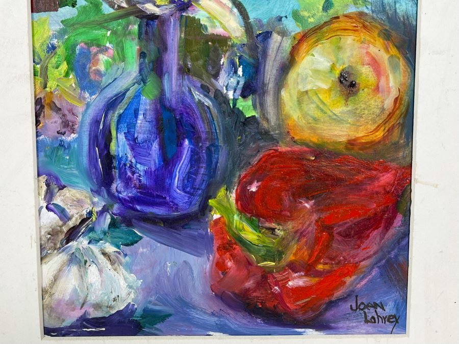 Original Joan Lohrey Abstract Expressionist Still Life Painting On Foam Board 8.5 X 11 [Photo 5]