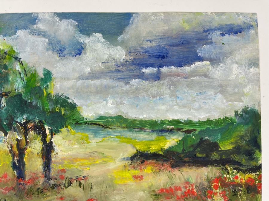 Original Joan Lohrey Abstract Expressionist Framed Plein Air Painting On Paper Signed JL 12 X 9.5 [Photo 3]