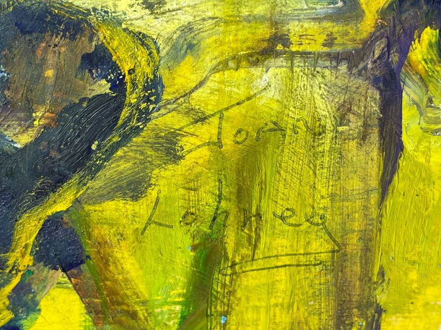 Original Joan Lohrey Abstract Expressionist Framed Plein Air Painting On Paper Signed JL 18 X 24 [Photo 10]