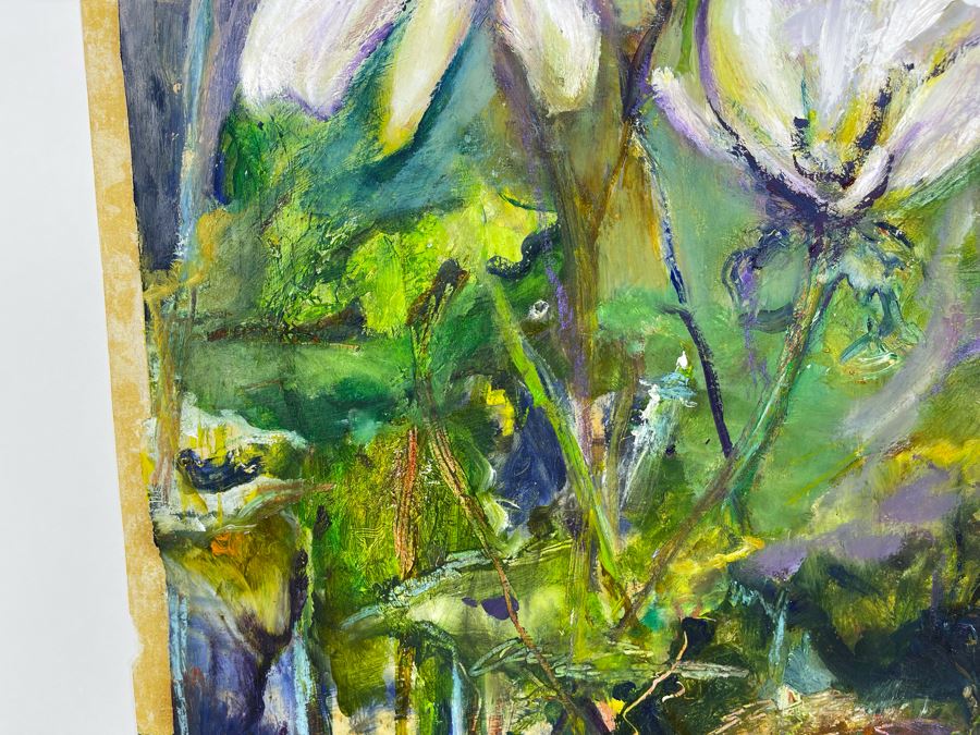 Original Joan Lohrey Abstract Expressionist Framed Plein Air Painting On Paper Signed JL 18 X 24 [Photo 7]