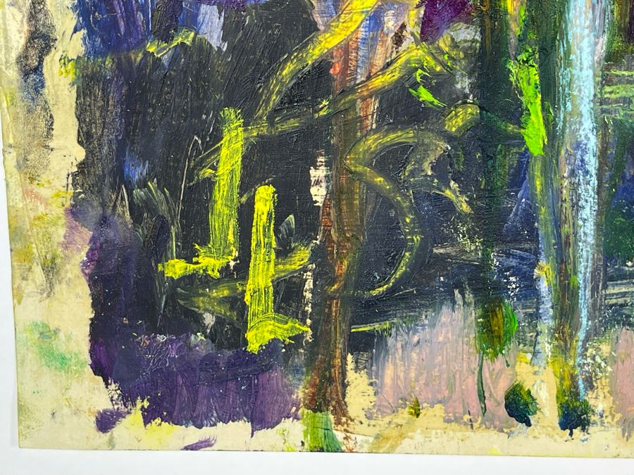 Original Joan Lohrey Abstract Expressionist Framed Plein Air Painting On Paper Signed JL 18 X 24 [Photo 9]