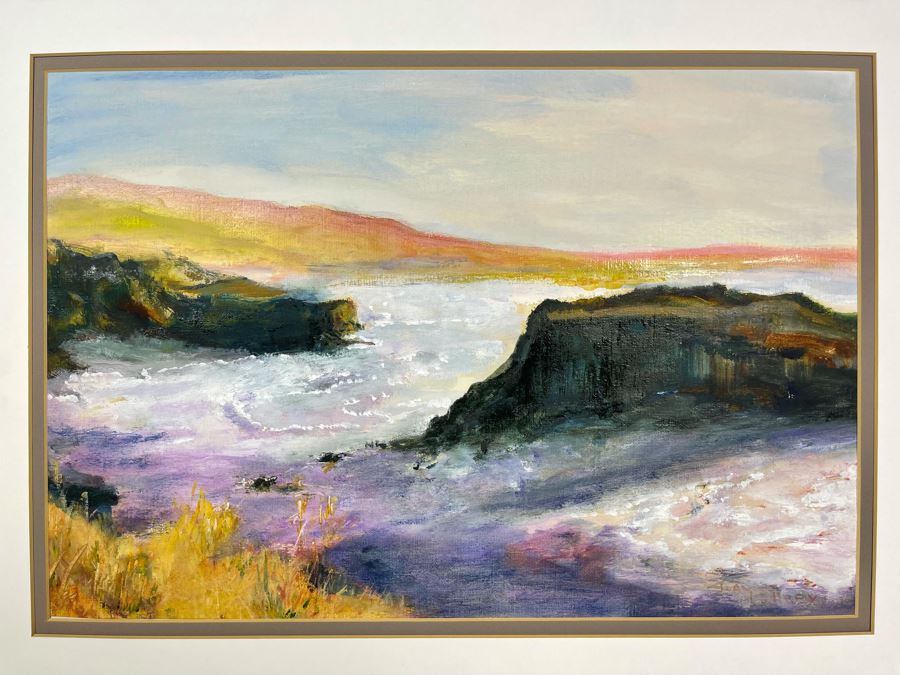 Original Joan Lohrey Abstract Expressionist Plein Air Painting On Paper 17 X 11.5 [Photo 2]