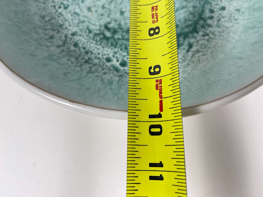 Signed Asian Art Pottery Bowl Wave Design 10.5W X 10D X 3H [Photo 15]