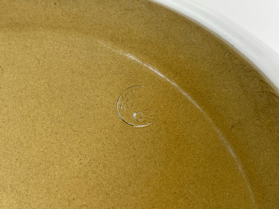 Signed Asian Art Pottery Bowl Wave Design 10.5W X 10D X 3H [Photo 12]