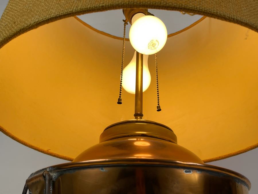 Large Copper Table Lamp 12W X 29H [Photo 8]