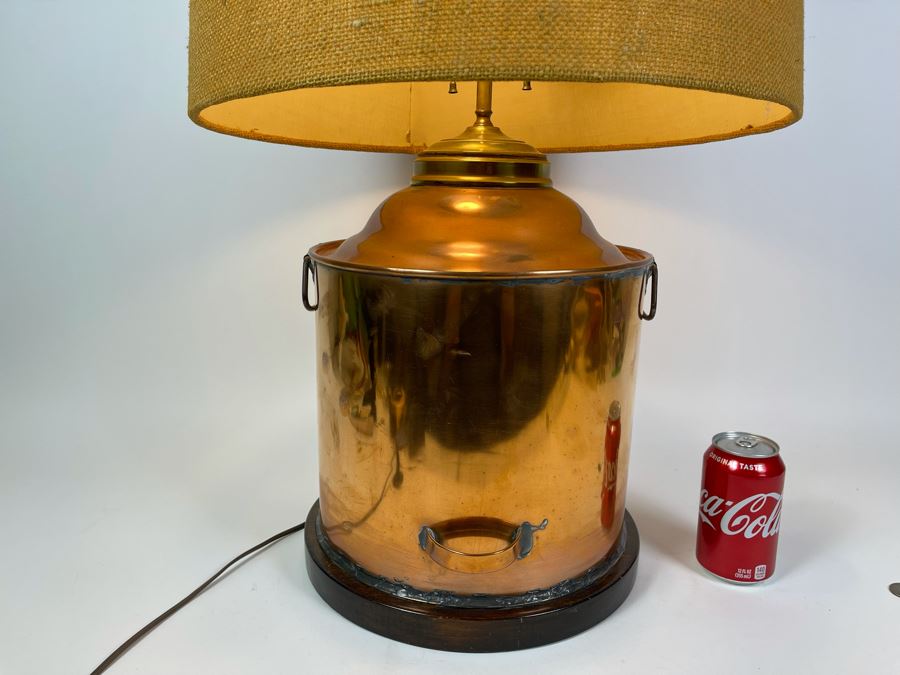 Large Copper Table Lamp 12W X 29H [Photo 4]