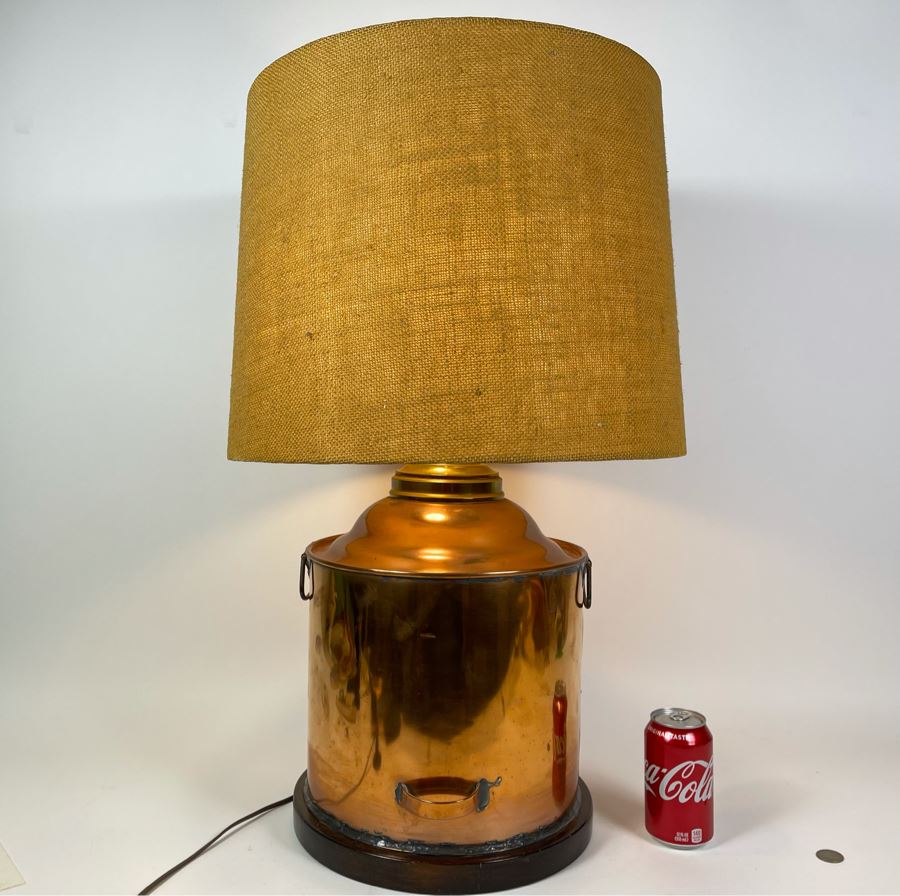 Large Copper Table Lamp 12W X 29H [Photo 3]