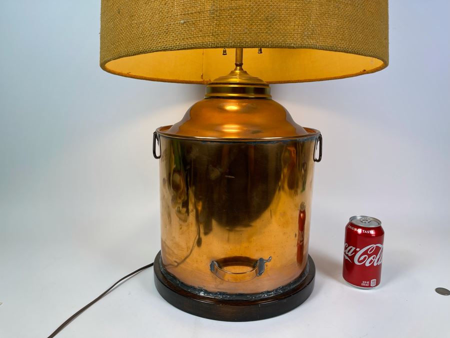 Large Copper Table Lamp 12W X 29H