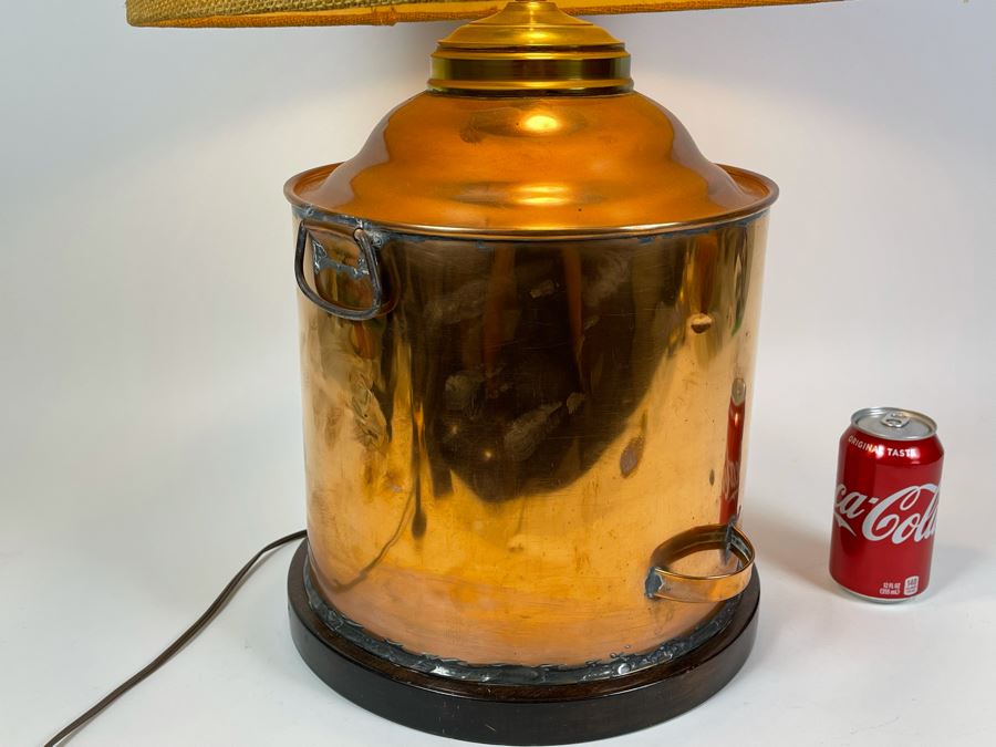 Large Copper Table Lamp 12W X 29H [Photo 6]
